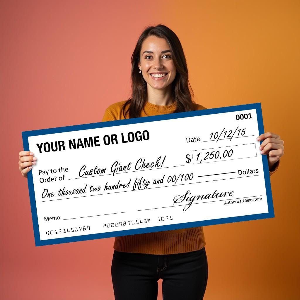 Custom Giant Cheque