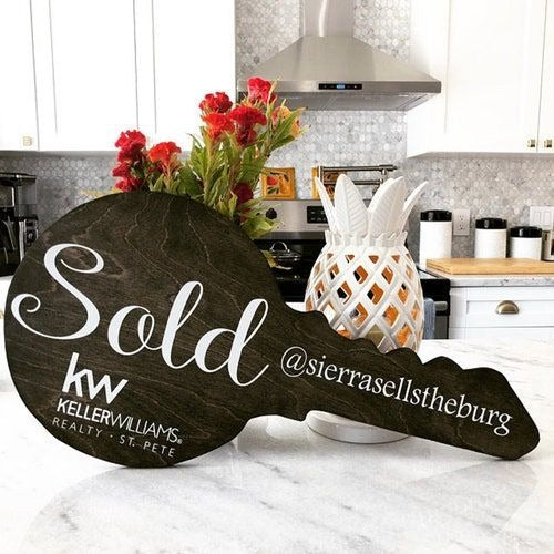 Custom Real Estate Sold Key Sign
